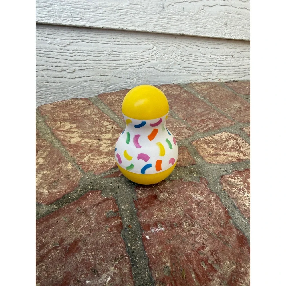 Lovevery Yellow Confetti Tummy Time Wobbler Weighted Sensory Baby Toy
